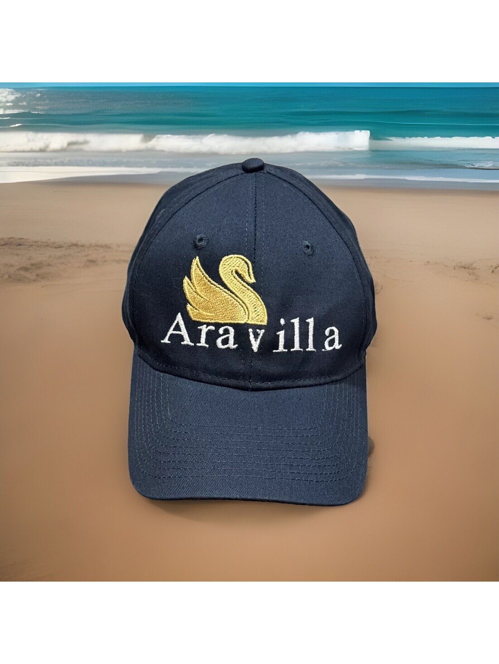 Aravilla Sarasota Independent Assisted Living Home Golden Swan Blue Baseball Cap
